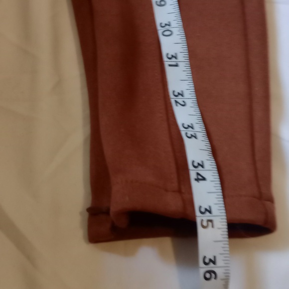 Anthropologie Brown Faux Suede Ankle Zip Leggings | Size 26 - Picture 6 of 11